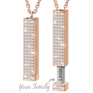 Quality Chic Womens Engraved SS304L Minimalist Bar Necklace wholesale