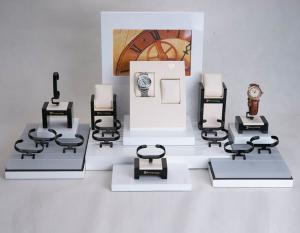 Quality Fashion Countertop Watch Display Glossy Black MDF &amp; White Acrylic 660*400*360mm wholesale