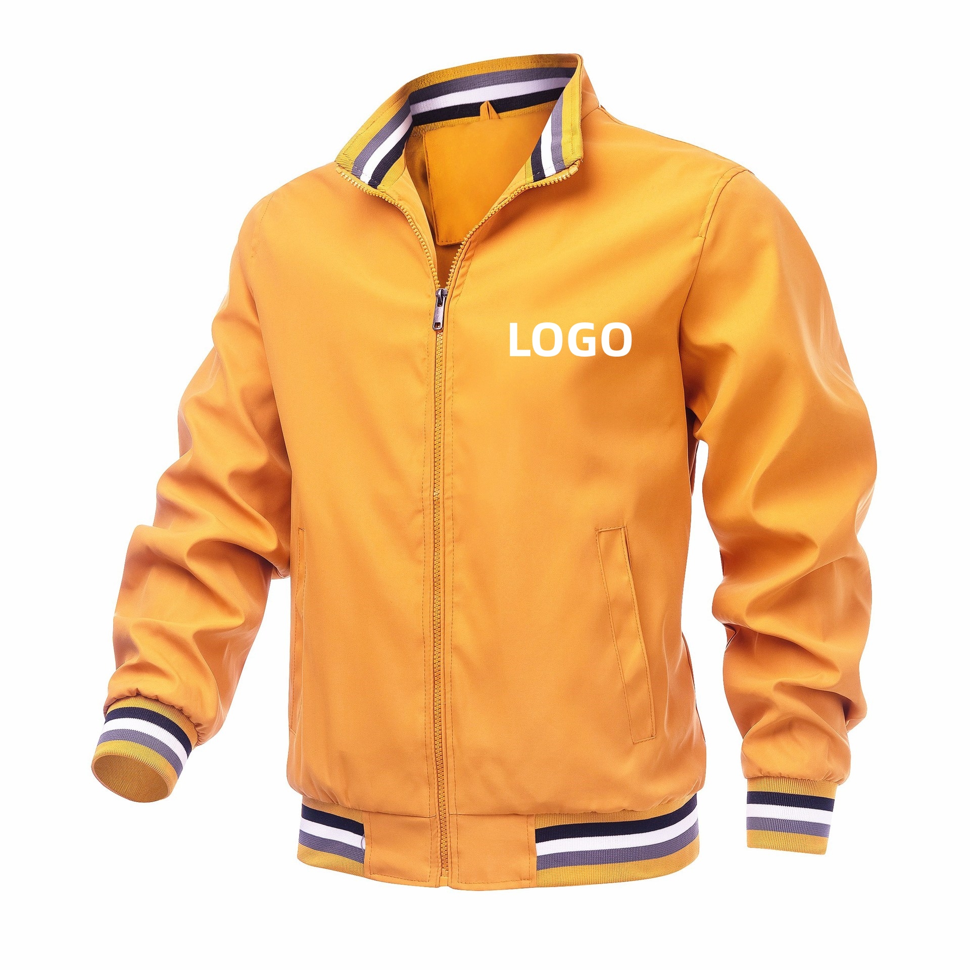 Custom Plus Size Fashion Men's Jackets Casual Waterproof Blank Golf Lightweight Windbreaker Bomber Jacket For Men