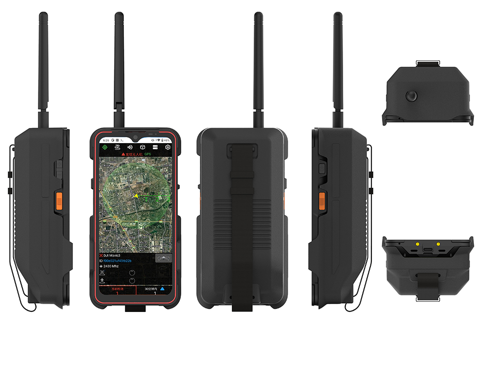 Handheld UAV Anti Drone Detector And Positioning System 2.4GHz For Airport Prison