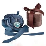 Custom Jewelry Round Packaging Boxes Ring Earring Necklace Velvet Gift Box With