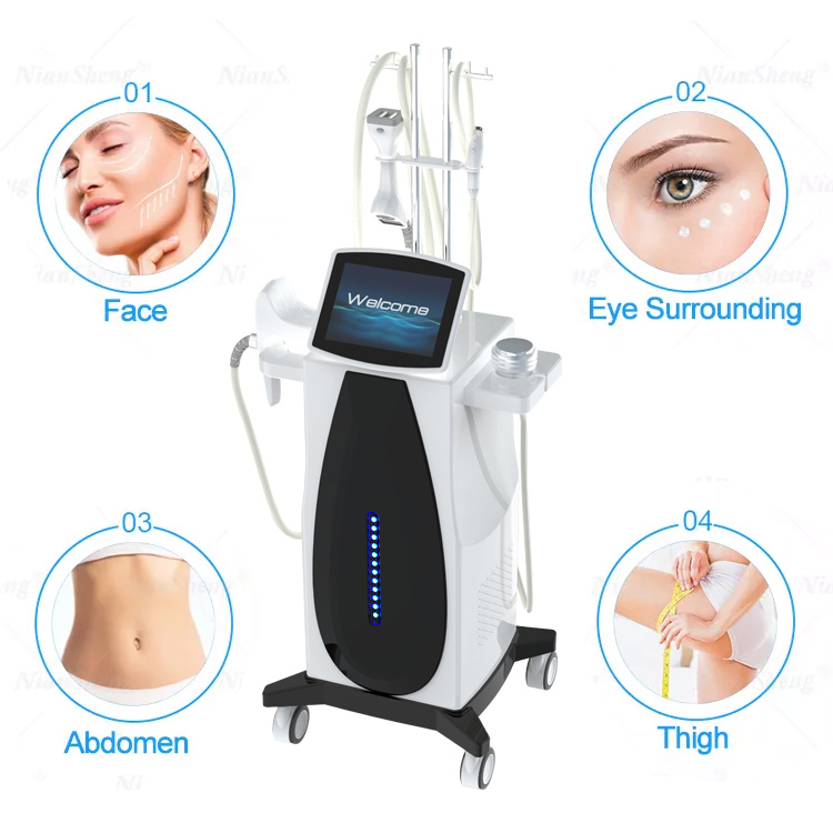 Cellulite Vacuum Roller Massage Machine 6 In 1 Cavitation Machine 80k Radio Frequency