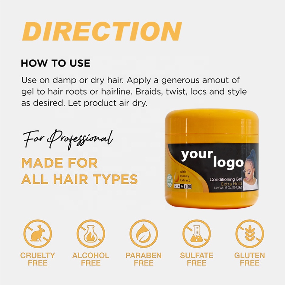 Private Label Hair Styling Neat Braid Conditioning Pomade Shine Jam Magic Fingers Hair Gel