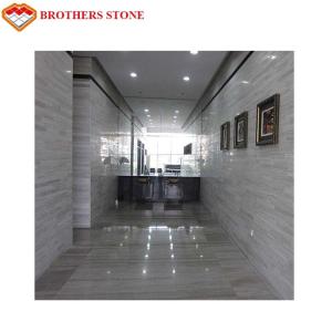 Quality Wear Resistant White Wood Vein Marble Slabs &amp; Tiles For Wall &amp; Floor Covering wholesale