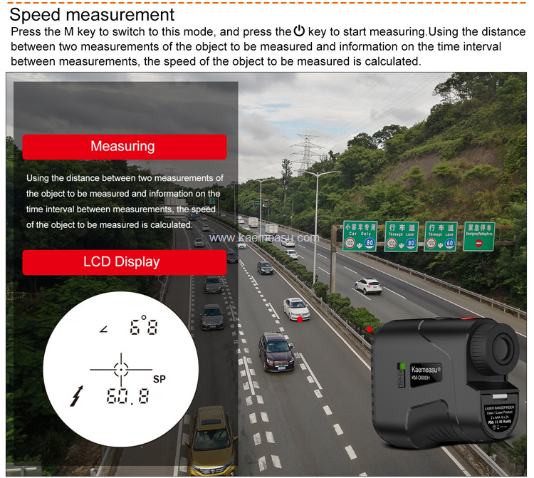 kaemeasu Laser Rangefinder Distance Measuring Water Proof Hunting Range Finder Telescope D1000