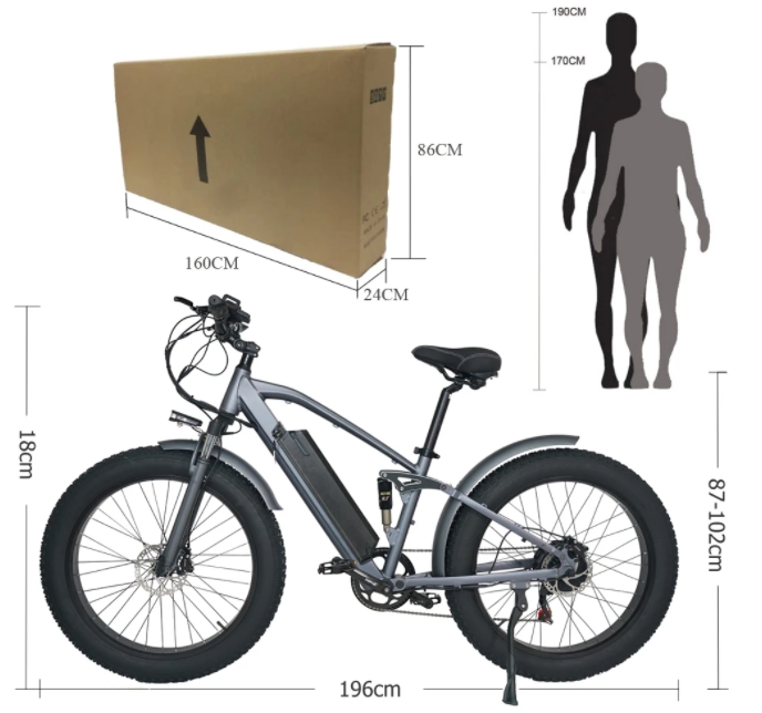 Full Suspension MTB Electric Mountain Bike With 750W Motor And Lithium Battery