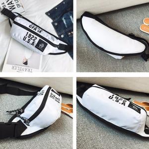 Quality Hip hop earth cool Fanny pack pure color retro cross body bag with character word mother and daughter bag wholesale