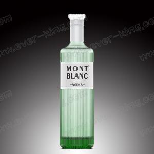 Quality Cork Cap Blue Vodka Glass Bottle Round Shaped Customized wholesale