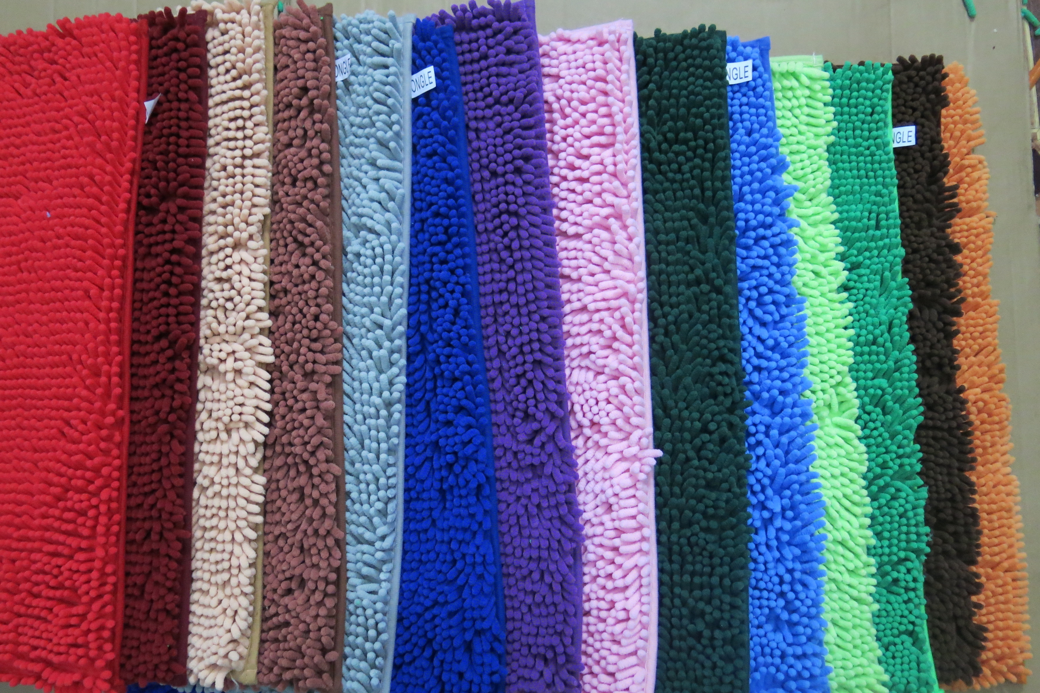 Chenille floor mat polyester material pile height 12mm