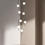 Modern Gloss Stair Chandelier Restaurant Indoor Home Living Room Ball Chandelier
