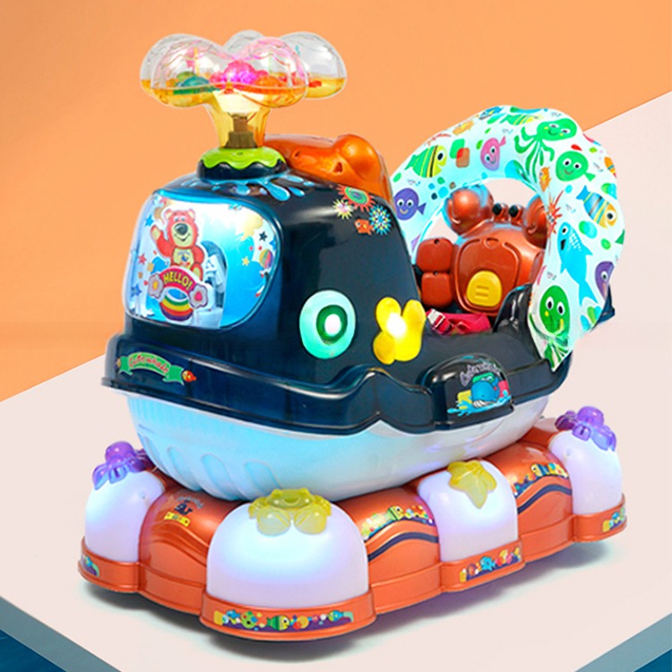 Commercial kids coin operated game machine QQ Whale kiddy rides for children