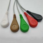 Medical Material Leads Cables , 78cm Gray Ecg Electrode Cable 6 Months Warranty