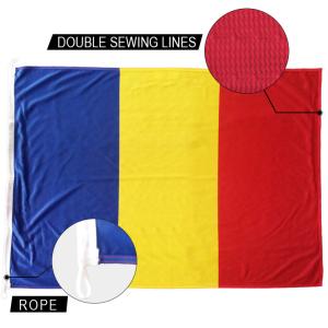 Quality 3x5' Romania National Flag Knitted Polyester Rope and loops Customized indoor outdoor wholesale