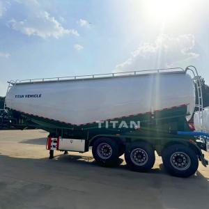 Quality TITAN 3 Axle 45cbm Fly Ash Powder Dry Bulk Cement Tank Trailer Bulker Tanker for Sale wholesale
