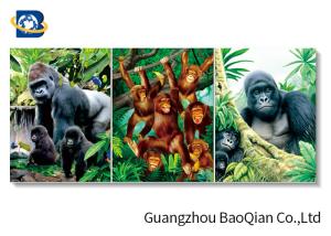 Quality High Definition 3D Animation Picture Chimpanzee Pattern Flipped Wall Decorative Photos wholesale