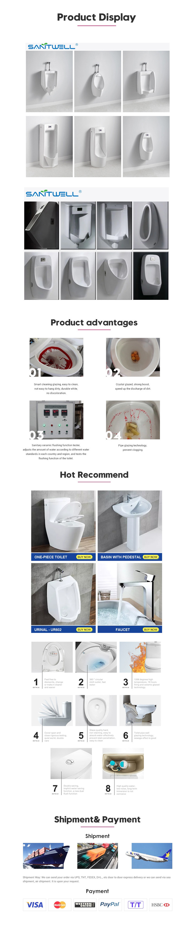 Nano Ceramic Single Piece Toilet Siphonic flushing WC 650*360*725 mm Size