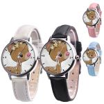 25g Children'S Analog Watch , 38mm Dial Leather Band Quartz Watch