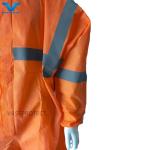 Orange Disposable Suit Customized SMS 50GSM Protective Coveralls S-5XL
