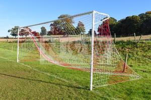 Quality 120mm Mesh Striped Soccer Net Knotted Polyethylene Square wholesale