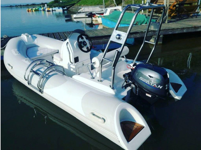 2022 hard bottom inflatable boat 13ft orca rib390C with back cabin and fibberglass end