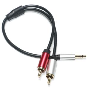 Quality Digital Audio Cable 3.5MM 2/1 Black PVC White Red Plated Aluminum Alloy Golden Connector For Car Audio wholesale