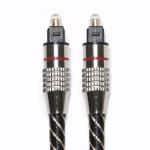 Red&Toslink Digital Audio Cable Nylon Braided Textured Rope OD4.0 Metal Plated