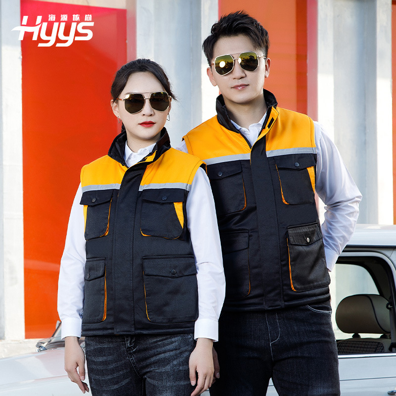Stay Warm with Unisex Polyester Vests Waistcoats Customizable Anti-Static Workwear