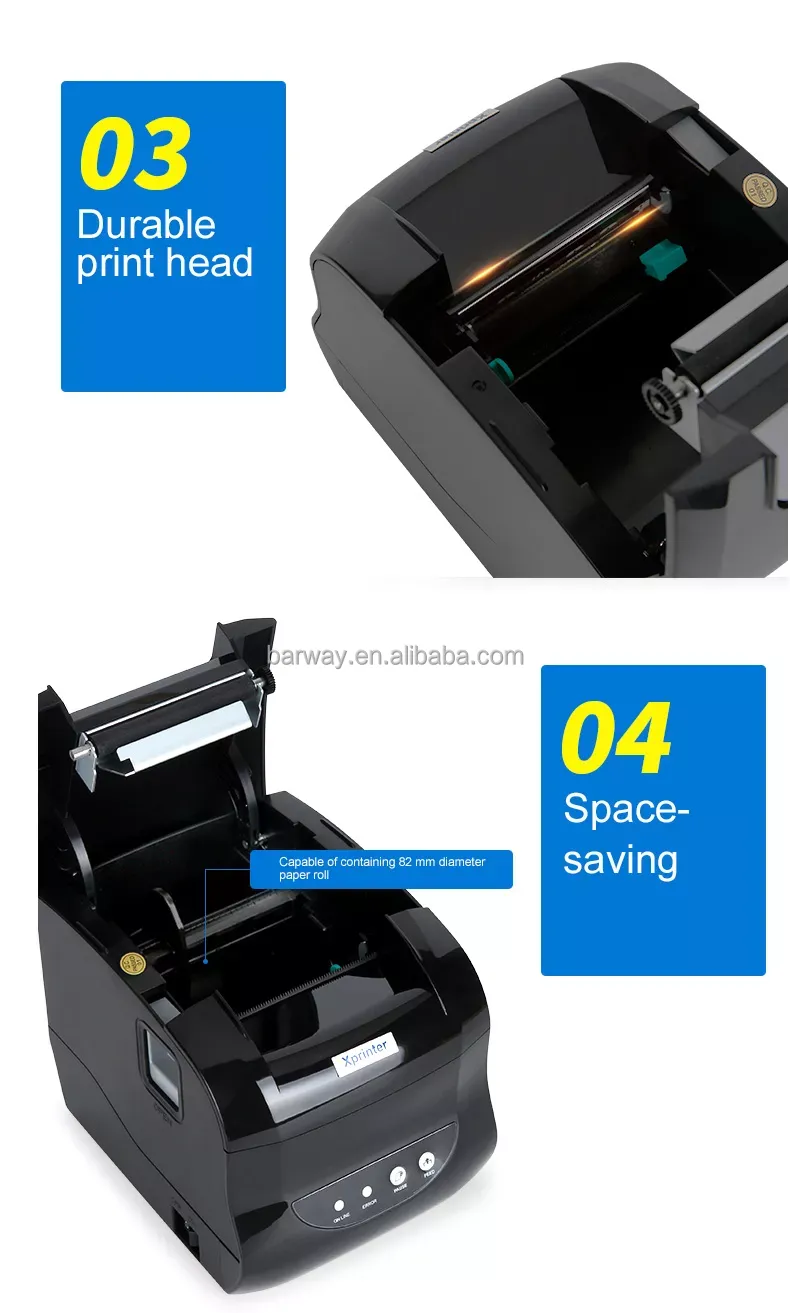XP-365B 80mm 3inch Thermal Printers For Supermarket Support Multilingual XP-365B