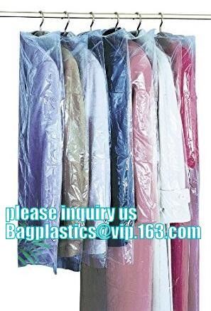 commercial clear pe ldpe poly hotel laundry roll up suit garment packaging dry cleaning cover plastic polythene bag for