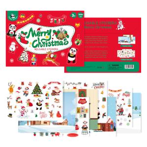 Quality Merry Christmas 100PCS Repositionable Enlarge Stickers with 4 Color Backgrounds wholesale