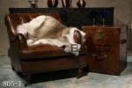 luxury antique cigar brown 1 seater leather sofa furniture
