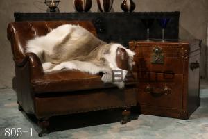Quality luxury antique cigar brown 1 seater leather sofa furniture wholesale
