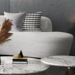 Nordic Minimalism Leather Sofa Set, Office, Bedroom, Innovative Arc Design,