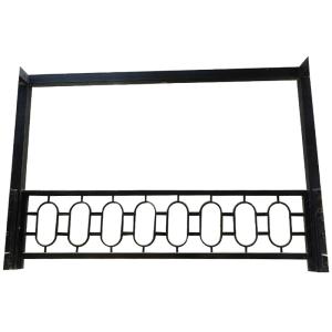 Matte Black Forged Iron Guardrail Fences residential Wrought Stair Handrail