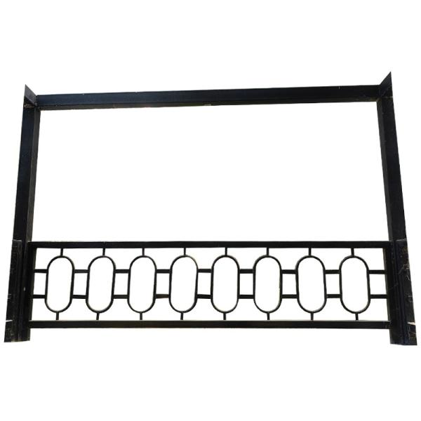 Cheap Matte Black Forged Iron Guardrail Fences residential Wrought Stair Handrail for sale