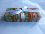 White Ribbon Christmas Empty Gift Tins Metal Box CYMK Printing On Lid / Body