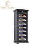 Freestanding Cigar Cooler Humidor LED Lighting Wooden Frame Glass Door Modern