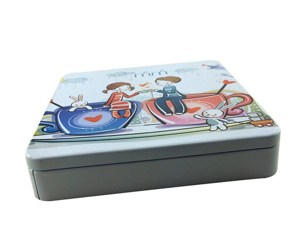Square Promotional Tin Cans For Facial Mask Packaging , Small Tin Containers