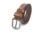 Tan Color Womens Genuine Leather Belt With Brushed Alloy Buckle / Jeans Waist