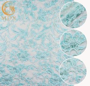 Quality Hand Embroidery Beaded Lace Fabric Fantastic Shine Finishing 135cm Width wholesale