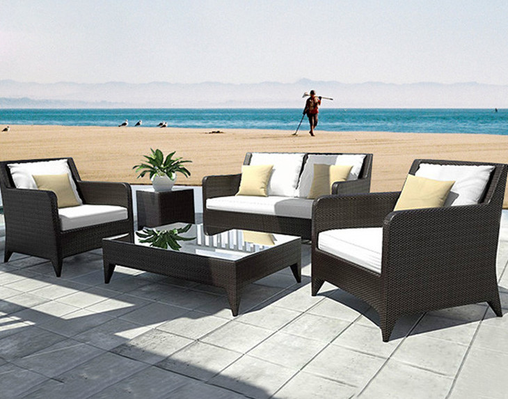 Waterproof Chairs Outdoor Rattan Indoor Sofa Set Garden Patio Lounge