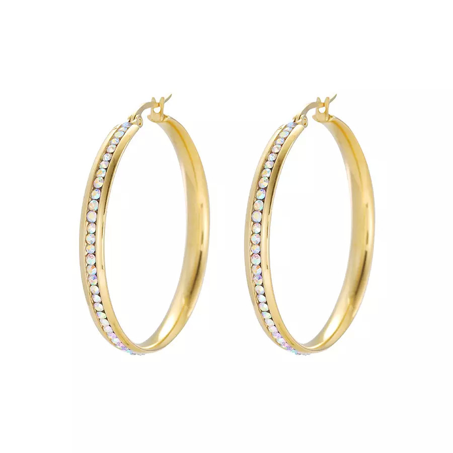 CE Female Stainless Steel Gold Earrings Vintage Lock Metal Pendant Earrings