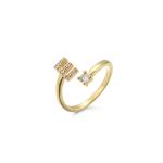Trendy gold plated letter ring