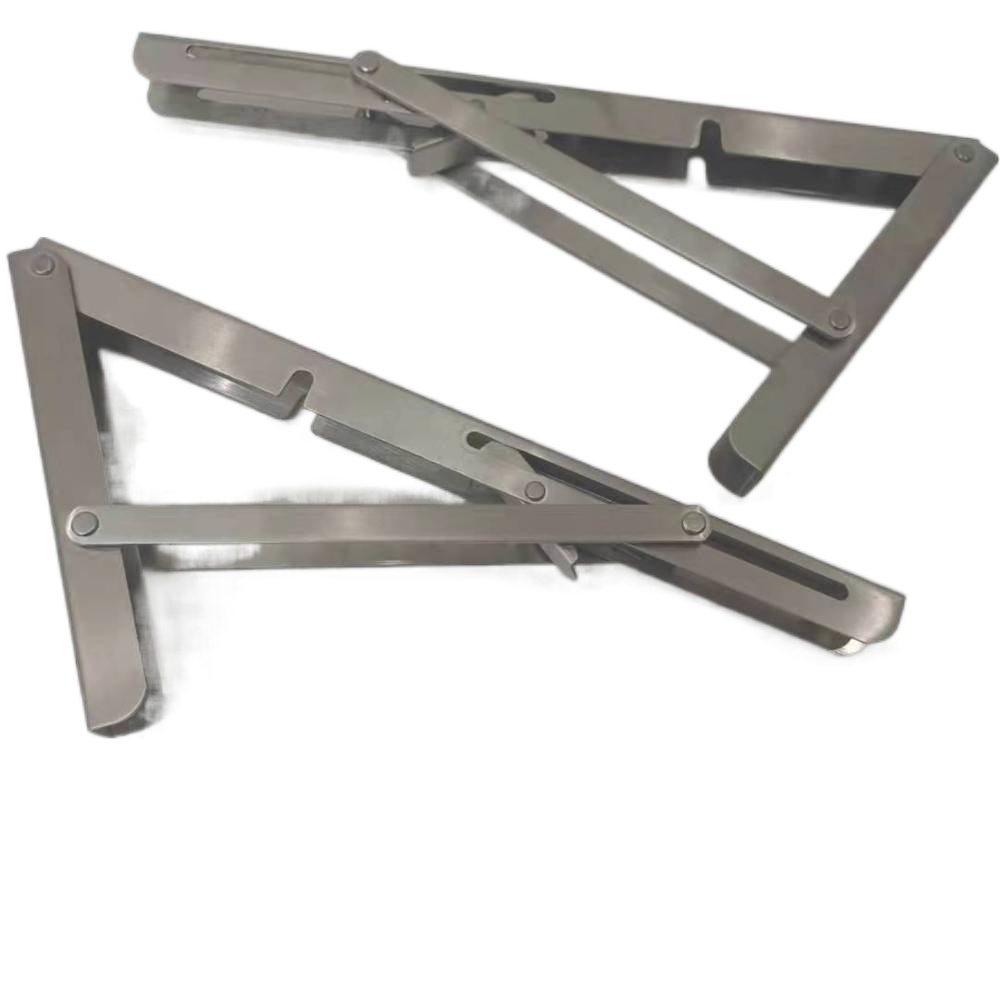 White K Shaped Stainless Bracket Folding Floating Shelf Mounting Brackets 1.5mm Thick