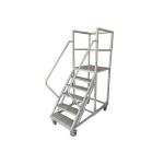 20 Foot 24 Foot Mobile Safety Step Ladder For Warehouse Aluminum Alloy