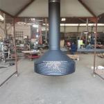 1000mm Hotel Indoor Suspended And Rotating Wood Burning Hanging Fireplace