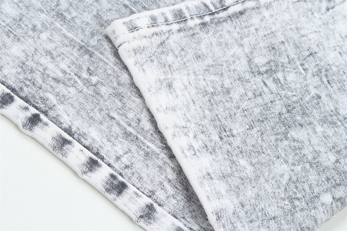 Dark Grey Color Stretch Slub Denim Fabric For Jeans