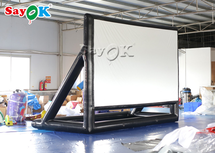 Inflatable Outdoor Screen Big Black Air Sealed Blow Up Movie Screen For Science Centers 4.72x3.4m