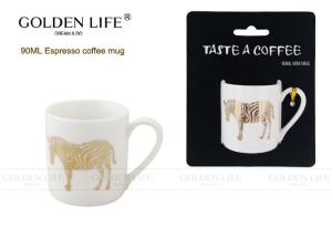 Quality Durable Personalized Coffee Mugs Porcelain Cappuccino Espresso 90mL Capacity wholesale