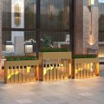 Large outdoor rectangle luxury planters boxes with lamp